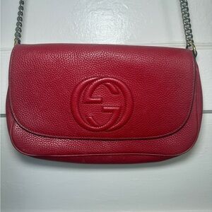 Gucci Vibrant Red Leather Crossbody Bag
